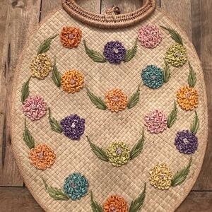 Vintage Handcrafted Straw Tote Excellent Condition Made In Philippines
